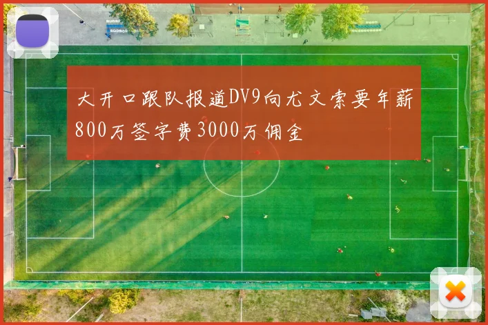大开口跟队报道DV9向尤文索要年薪800万签字费3000万佣金